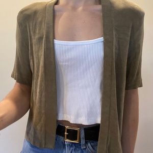 Vintage green open front cardigan